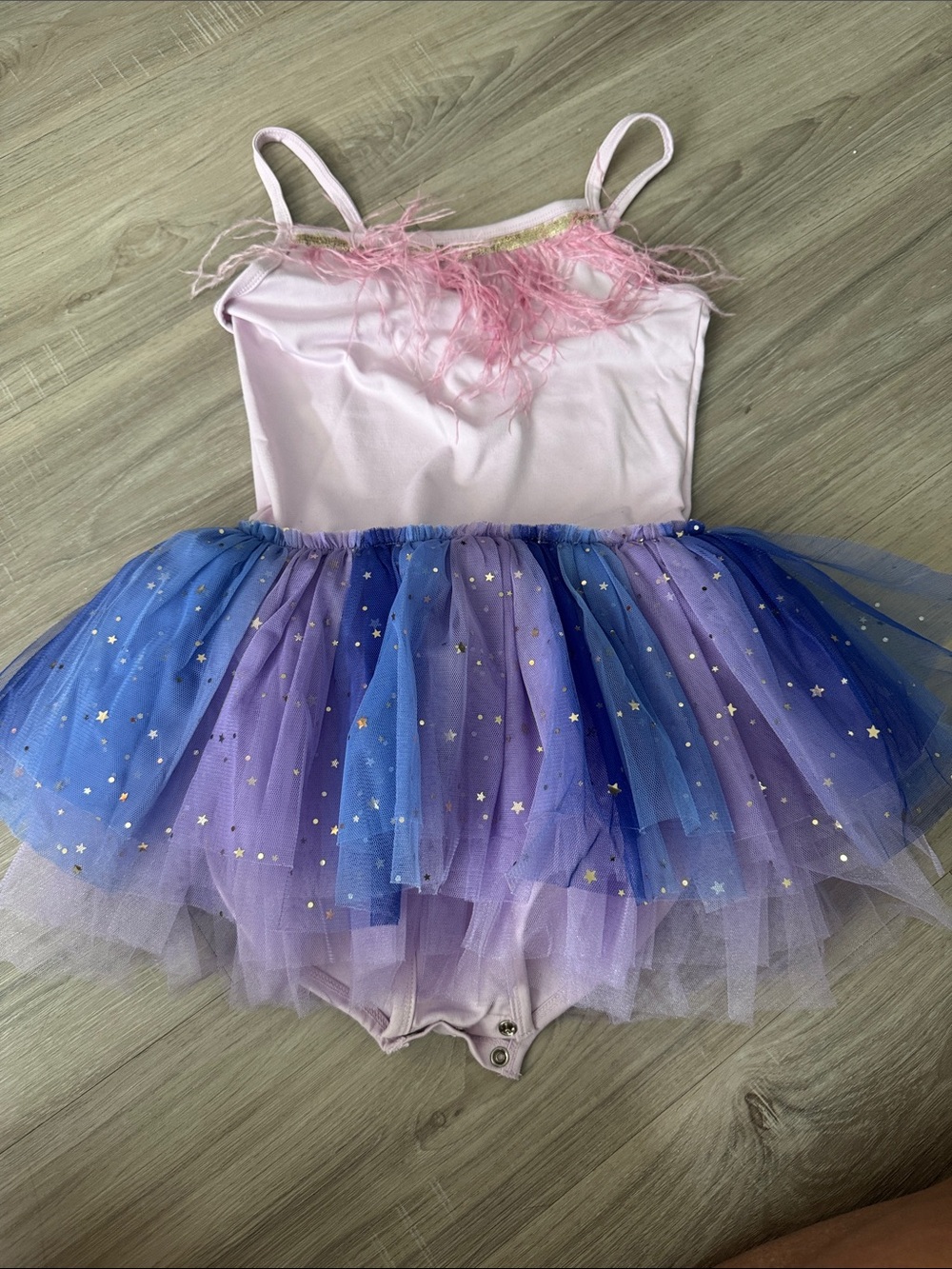 Petite Hailey Kids Pink and Purple Star Tulle Tutu Costume Leotard